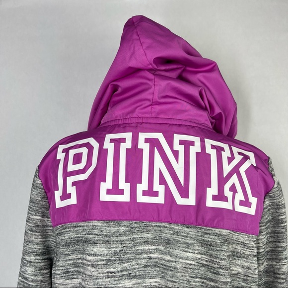 Pink Victoria's Secret Purple Gray Size Medium Women's Quarter Zip Pullover - Picture 7 of 8